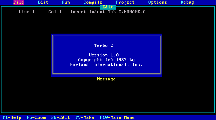 Turbo C 1.0 - About